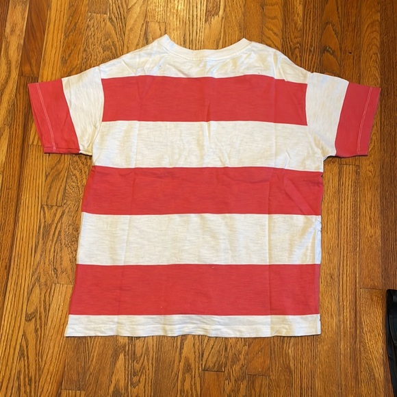 1990s Canada Cottage inspired Red + White striped Roots T - Picture 4 of 4